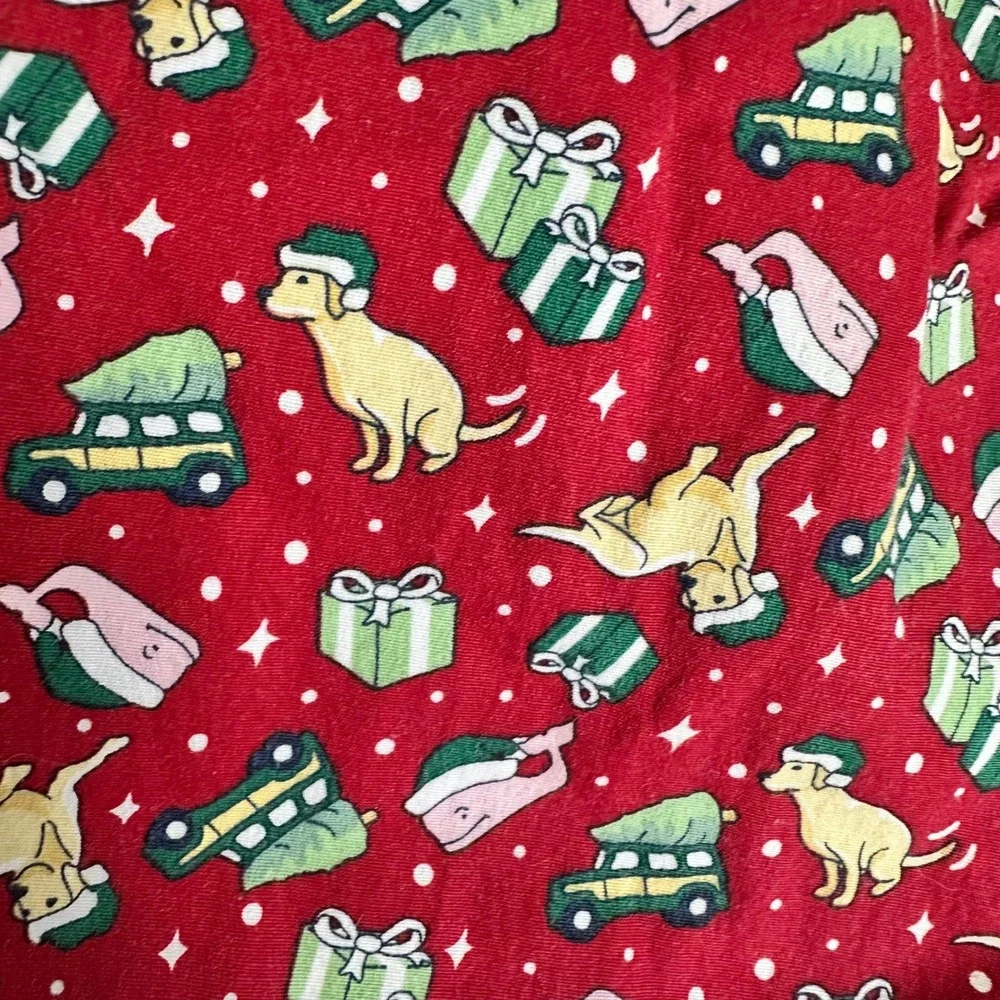 Vineyard Vines Mens‎ M Red Christmas Dog Pajama Sleep Pants Lounge Cotton Blend